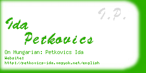 ida petkovics business card